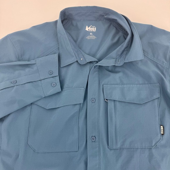 REI Co-op Sahara Button Up Shirt Mens XL Blue Hiking Outdoor - Picture 1 of 3